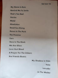 Gary Numan Birmingham Setlist 2019